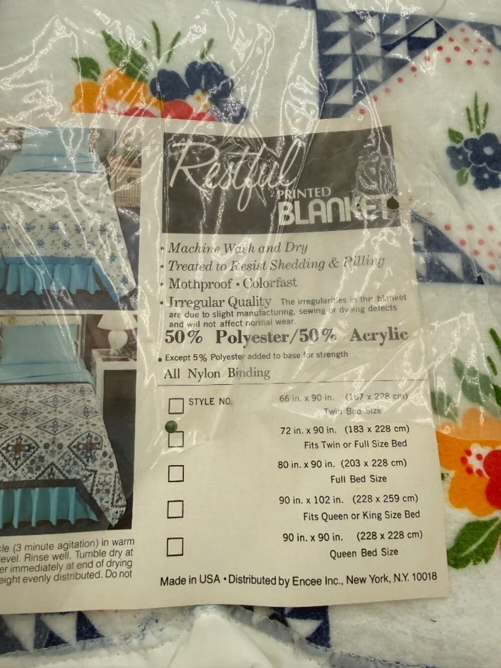 Vintage Blanket Satin Trim Restful 72